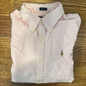 Polo by Ralph Lauren Women’s Pink Striped Shirt Slim Fit